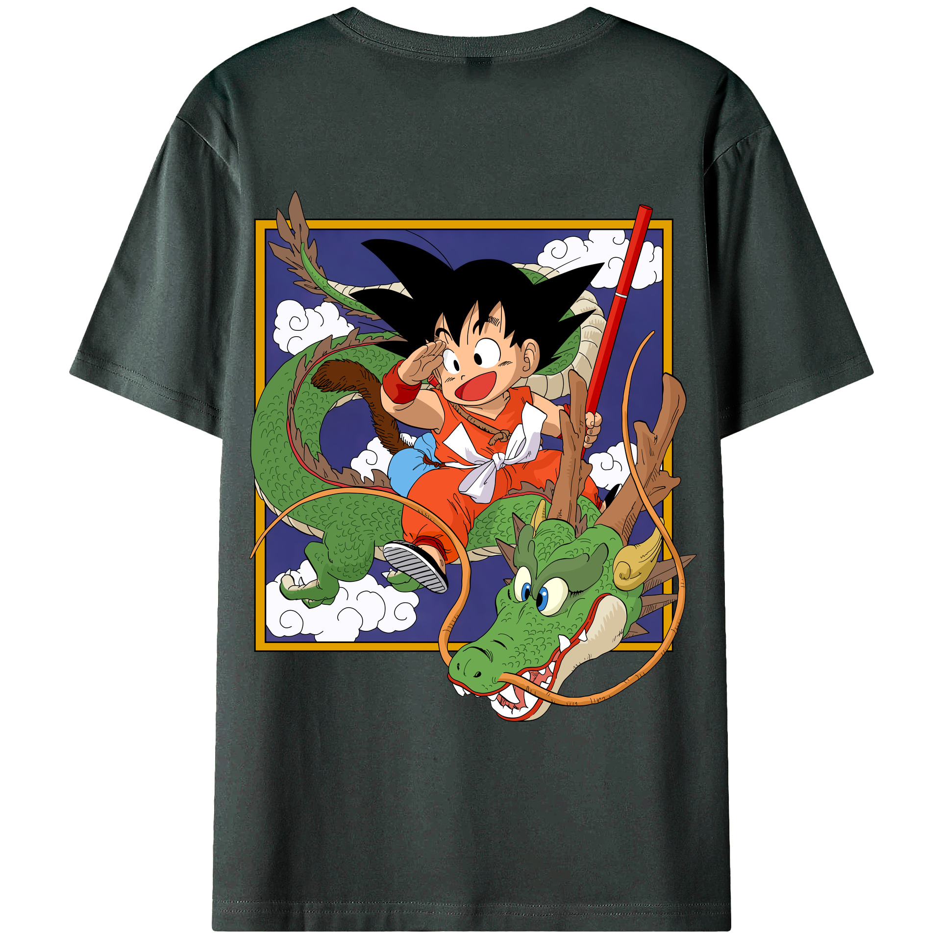 （画像用） ドラゴンボール 孫悟空（そん ごくう）Son Goku カカロット DRAGON BALL Kakarotto 綿100％ メンズ半袖Tシャツ（バックプリント） 通気性